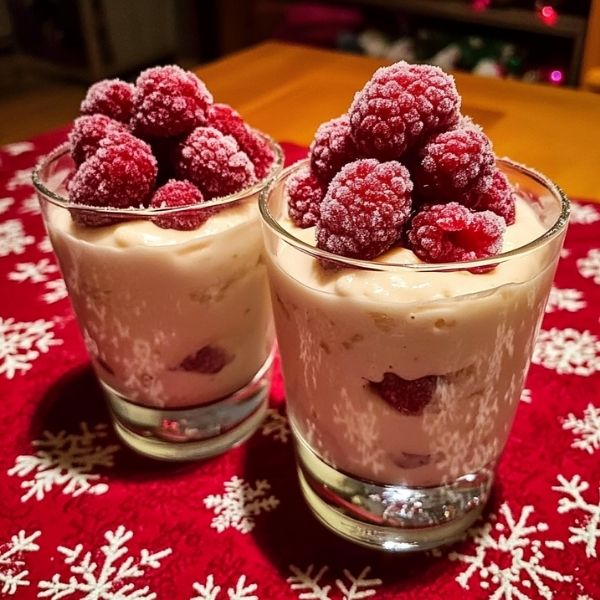 Schneegestöber mit weißer Schokolade