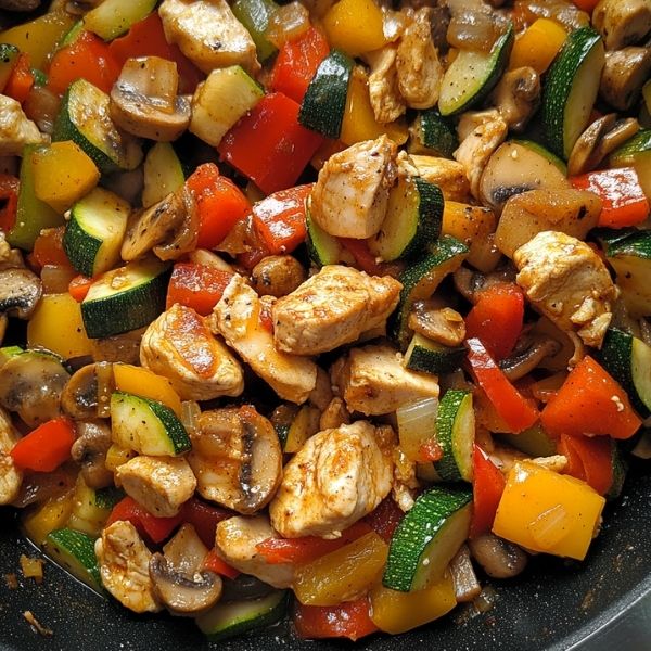 Schnelle Low Carb Puten-Gemüse-Pfanne