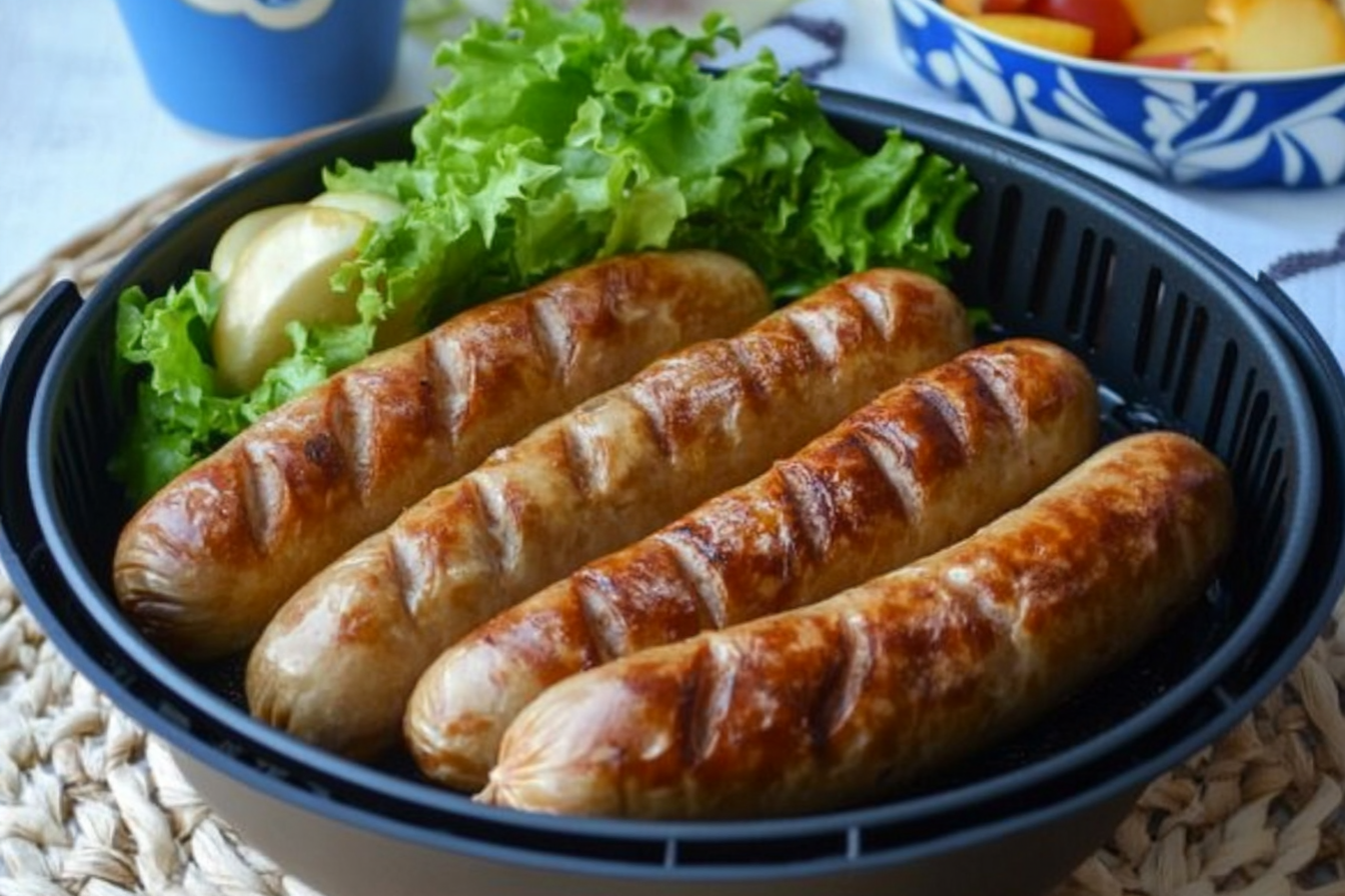 Bratwurst in der Heißluftfritteuse – schnell & knusprig!