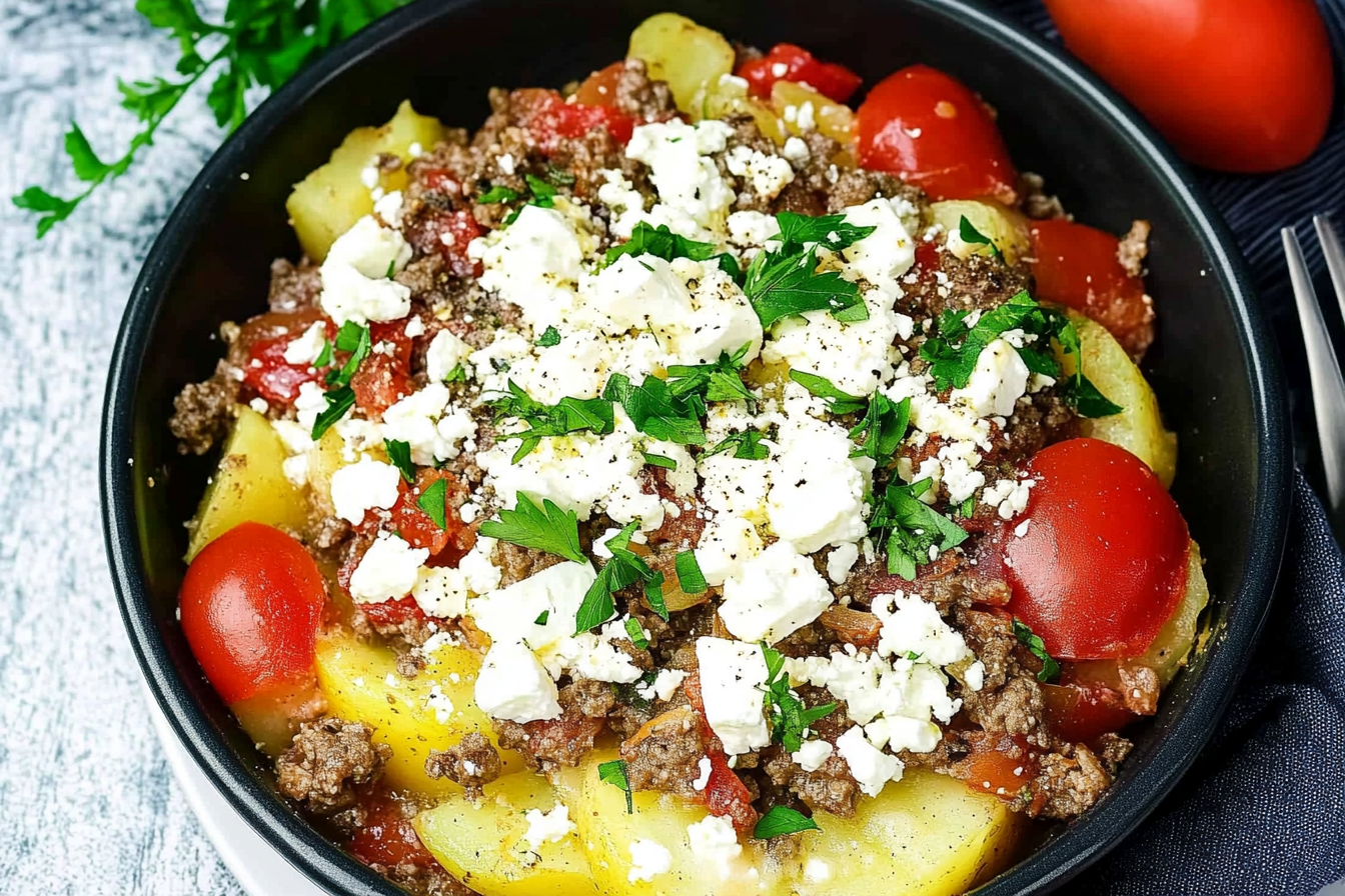 Kartoffel-Hack-Auflauf mit Feta