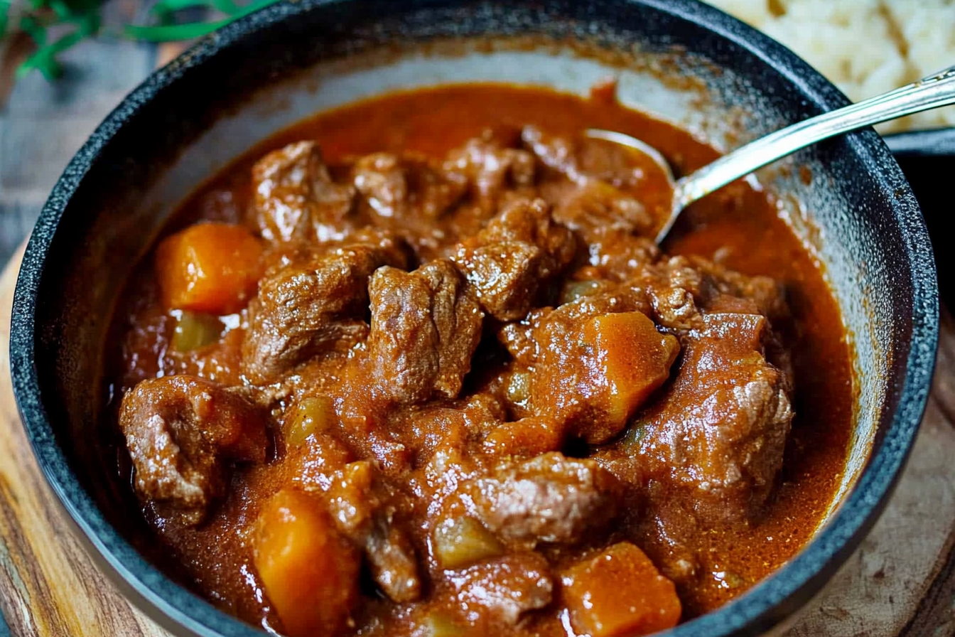 Klassisches Rindergulasch in 20 Minuten zubereiten