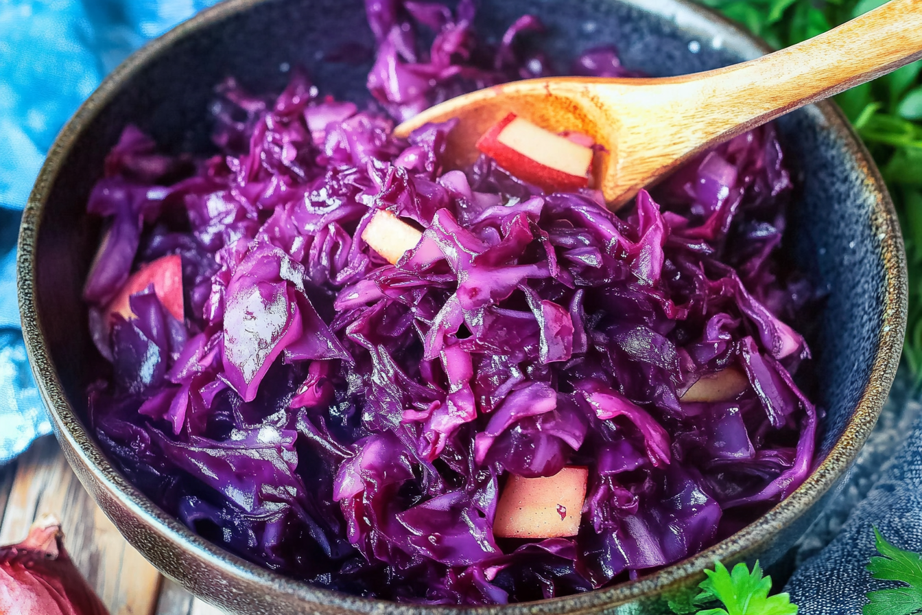 Rotkohlsalat mit Apfel selber machen