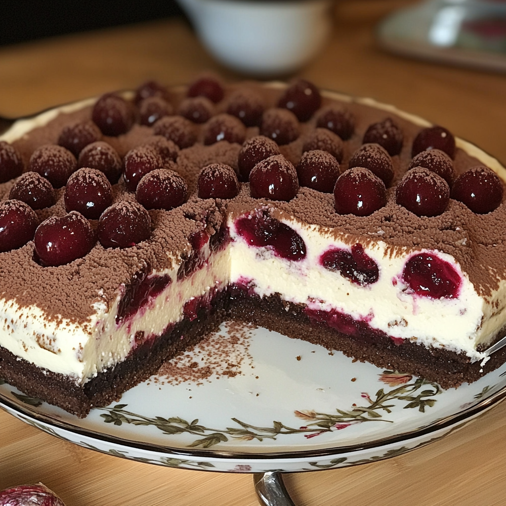 Schnelle Tiramisu – Torte mit Kirschen