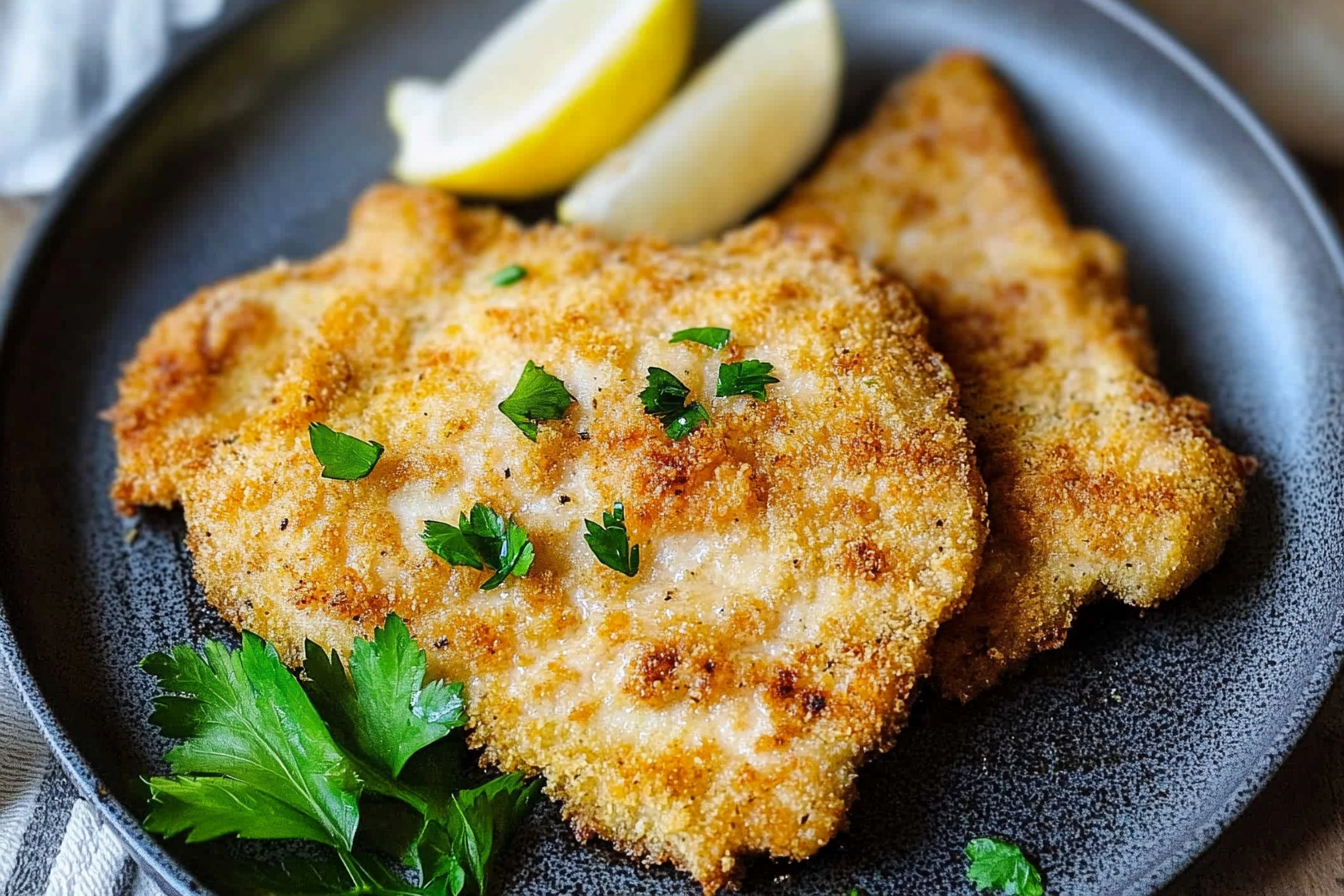 Schnitzel aus der Heißluftfritteuse – extra knusprig!