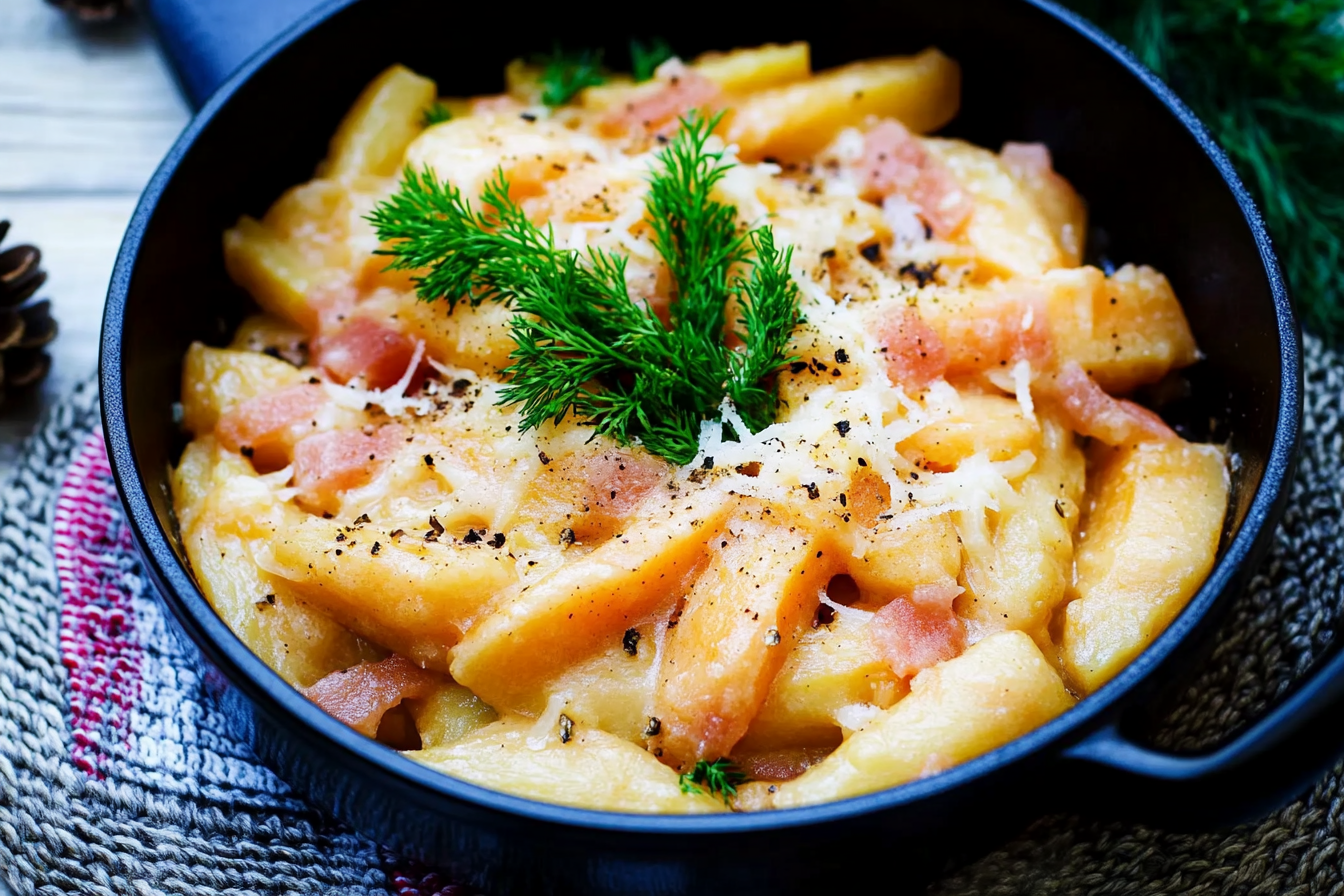 Schupfnudeln mit Sauerkraut und Speck