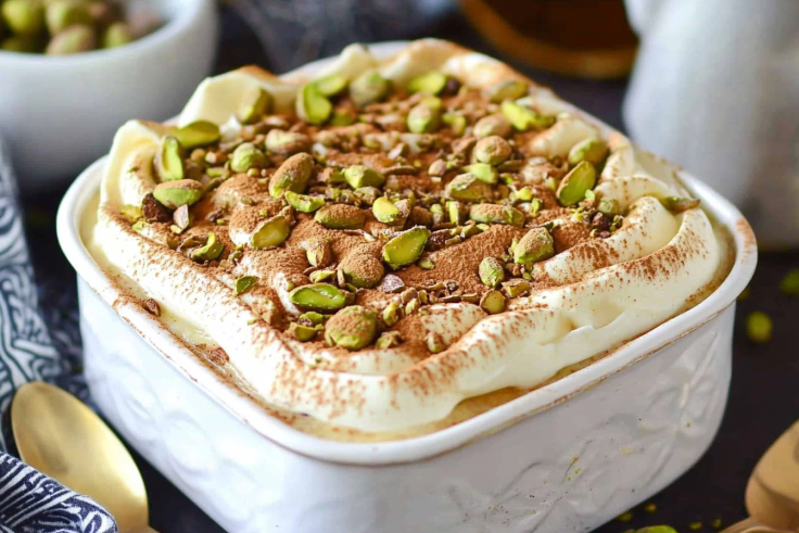 Easy Pistachio Tiramisu No Eggs