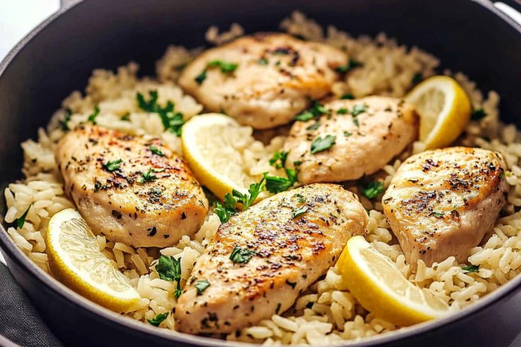 One Pot Lemon Herb Chicken Rice